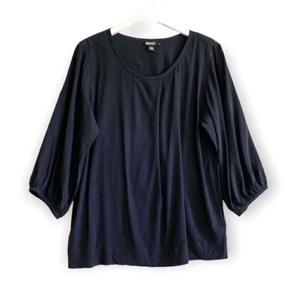 DKNY black silk tunic blouse, size 8 - Picture 1 of 11